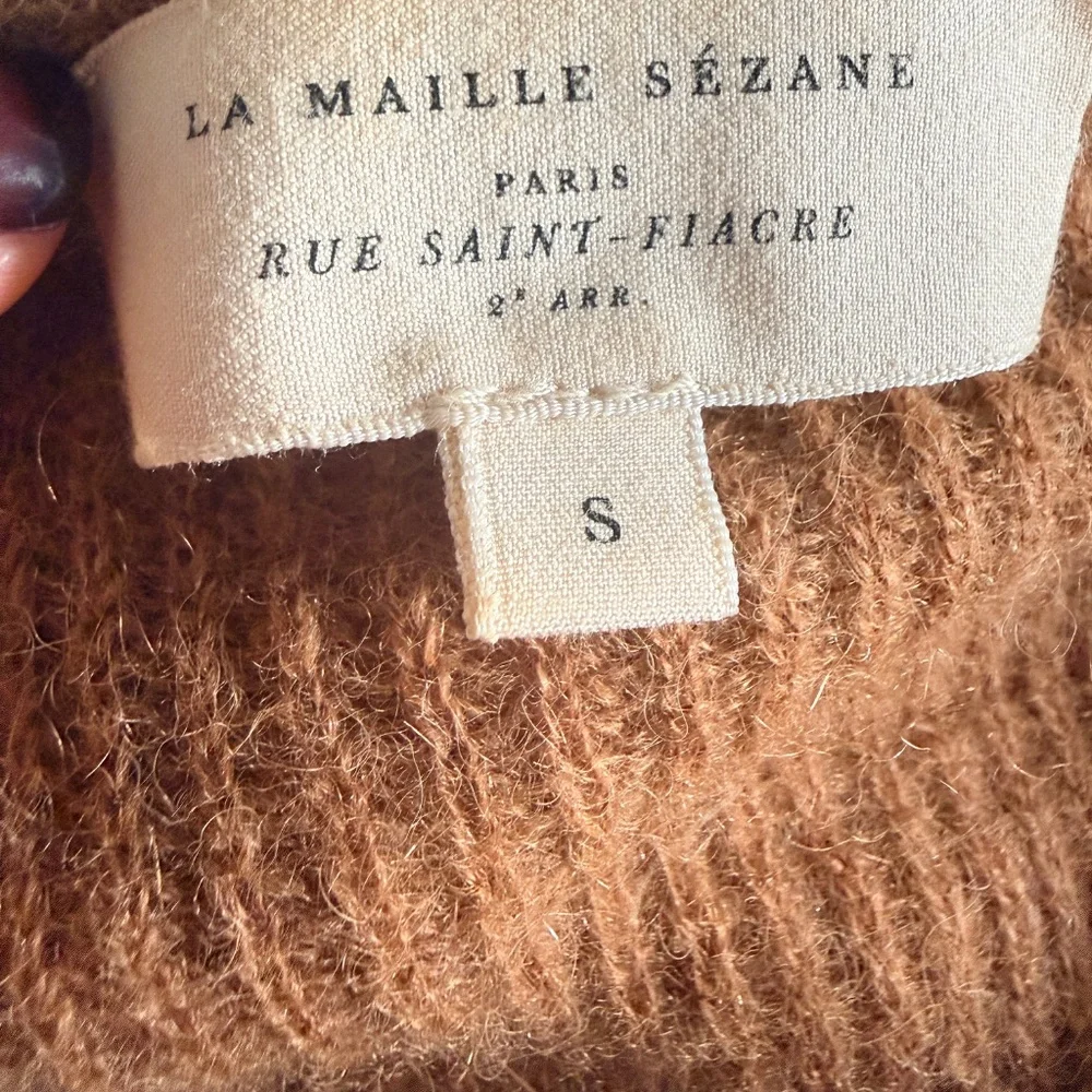 Sezane Brown Cozy Button-Front Sweater Cardigan - Picture 2 of 6